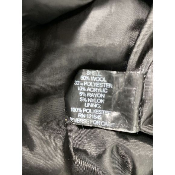 London Fog Women's Wool Blend Pea Coat Size XL Black Lined Single Button Front - Picture 8 of 9